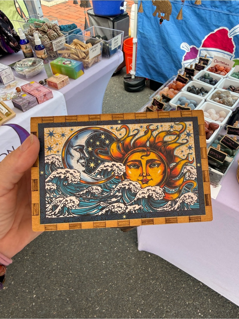 Sun and Moon wooden box